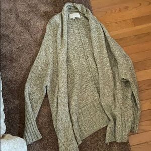green cardigan